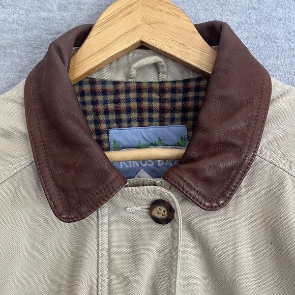 Kings Bay Leather Collared Chore Jacket Womens M Hunting Safari Barn Utility Vtg - Picture 4 of 16